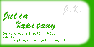 julia kapitany business card