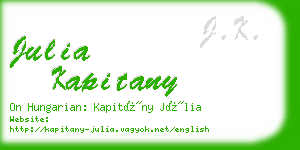 julia kapitany business card